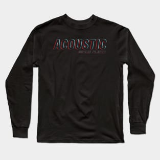 Acoustic Guitar Player Retro 3D Text Long Sleeve T-Shirt